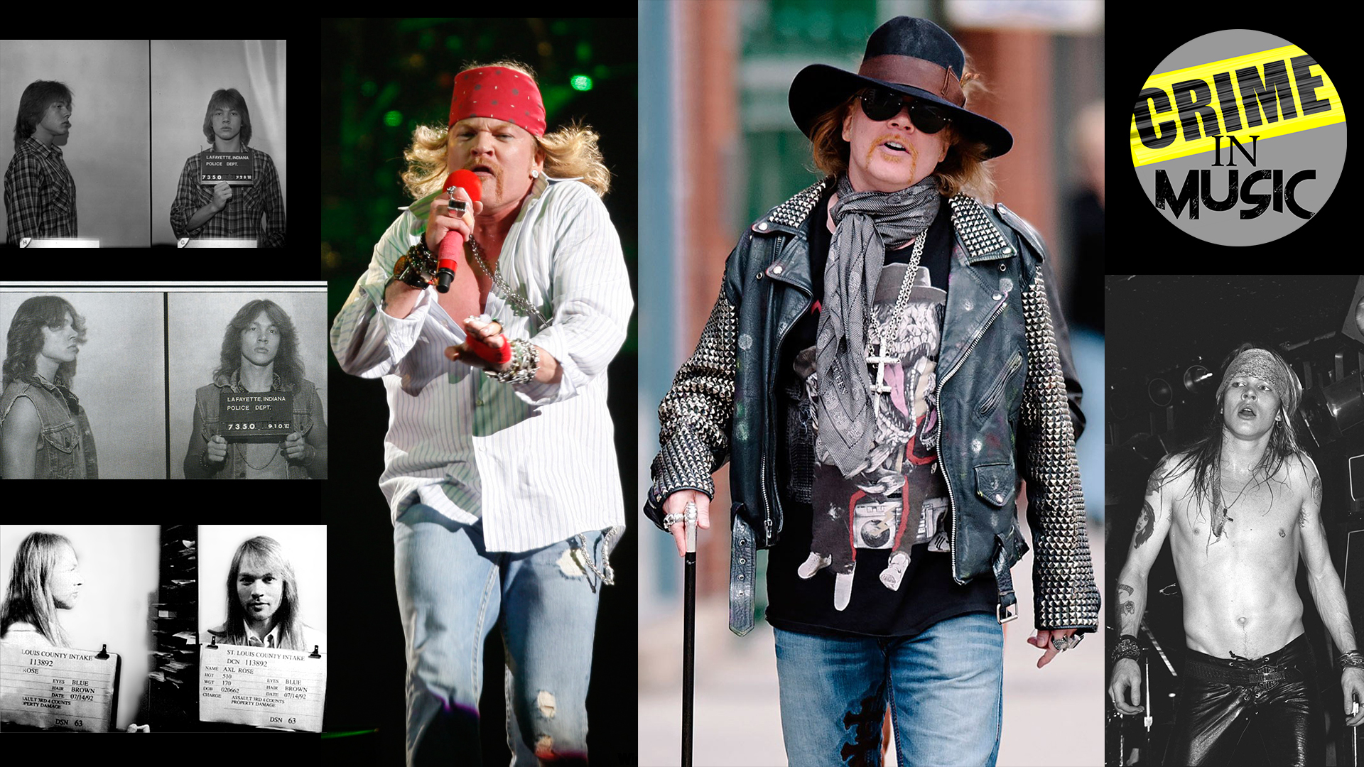 photo collage of Axl Rose, Musician, rock n roll singer