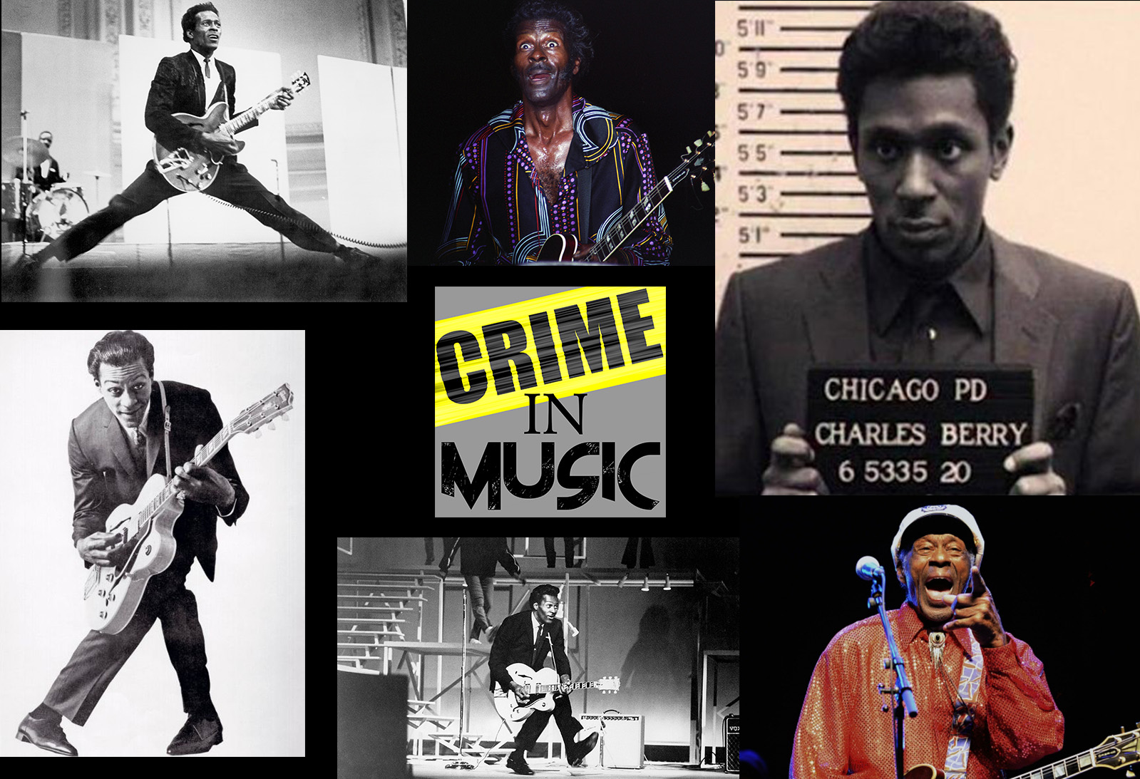 photo collage of Chuck Berry, Musician