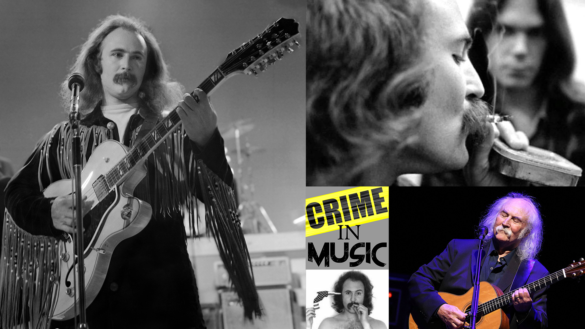 photo collage of David Crosby, Musician, folk musician
