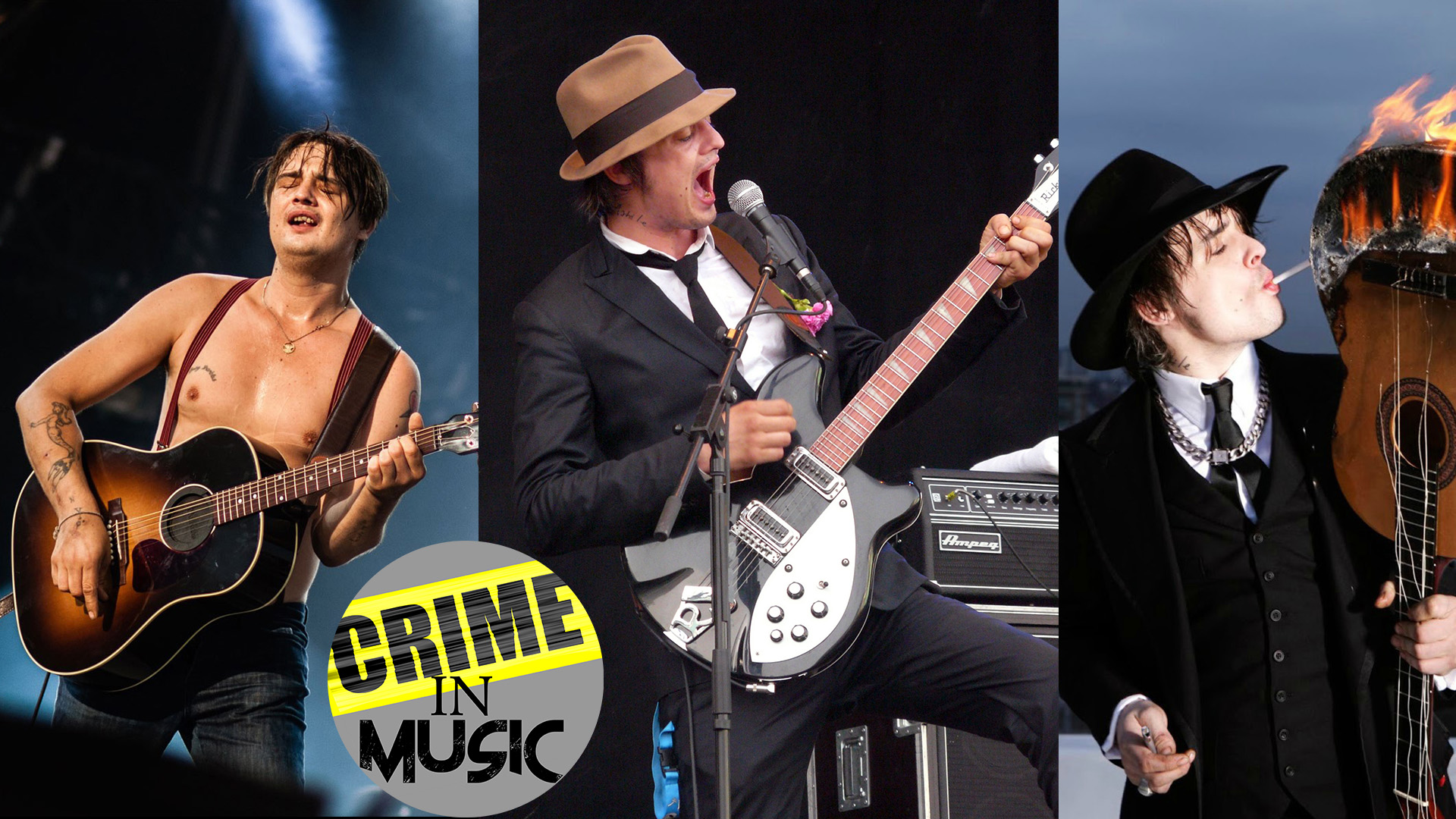 photo collage of Pete Doherty, Musician, British rock